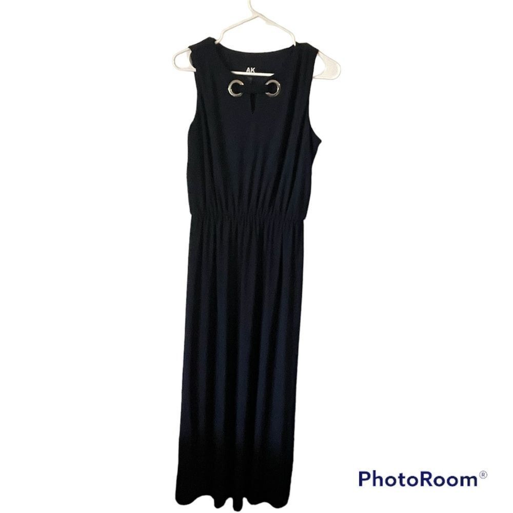 AK brand dress navy blue‎ maxi dress womens size small sleeveless long dress